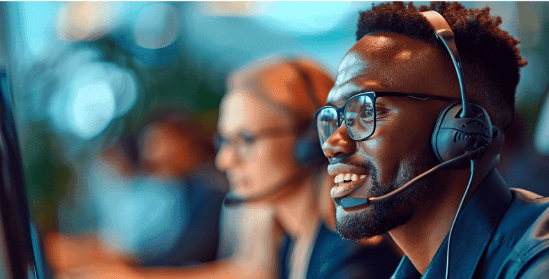 Customer care agent on call