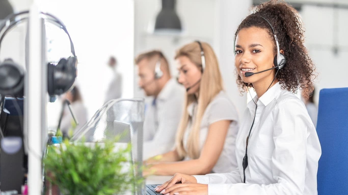 Contact-centre agents at work